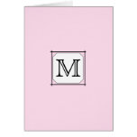Your Letter. Custom Monogram. Pink Black White Cards