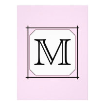 Your Letter. Custom Monogram. Pink Black White Personalized Invitations
