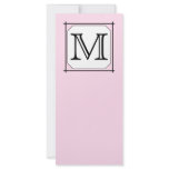 Your Letter. Custom Monogram. Pink Black White Rack Card