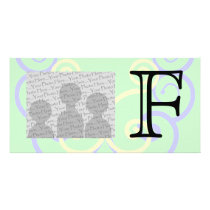 Your Letter. Custom. Pastel Mix Swirl Monogram. Photo Card