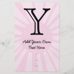 Your Letter. Custom Pink Sun Ray Monogram. Flyer