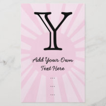 Your Letter. Custom Pink Sun Ray Monogram. Flyer