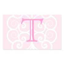 Your Letter. Custom Pink Swirl Monogram. Rectangle Stickers