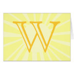 Your Letter. Custom Yellow Sun Ray Monogram. Greeting Card