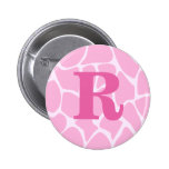 Your Letter Monogram. Custom. Pink Giraffe Pattern