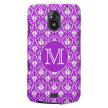 Your Letter. Purple and White Damask Pattern. Galaxy Nexus Cases