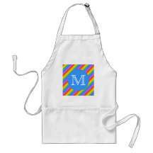Your Letter, Rainbow Stripes Monogram. Apron