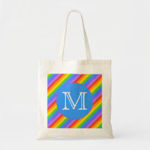 Your Letter, Rainbow Stripes Monogram. Bags