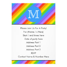 Your Letter, Rainbow Stripes Monogram. Announcement