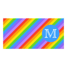 Your Letter, Rainbow Stripes Monogram. Customized Photo Card