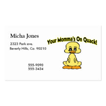 Your Mommas On Quack Business Card Templates