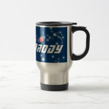 your name (5 letter) space navy blue red kids mug