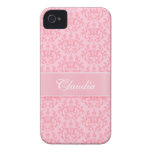 "Your name" damask light pink iphone4S barely case iPhone 4 Covers
