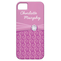 Your Name Purple Silk Bling iPhone 5 Covers