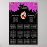 Your Photo Black & Plum Gerber Daisy Seating Chart posters
