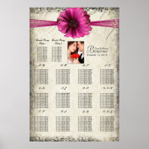Your Photo Fuchsia Gerber Daisy Seating Chart Print
