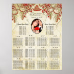 Your Photo Vintage Gold Seating Chart Alphabetical Print