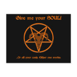 Your Soul Or Cash Satan Pentacle and Goat Humour postcards