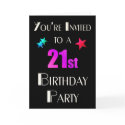 You're Invited, 21st Birhday cards
