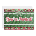 You're Invited Christmas Party Green Red Ribbon invitations