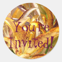 You're Invited! stickers Orange Lily Flowers Flora