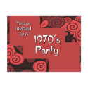You're Invited To A 1970's Party postcards