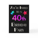 You're Invited to a 40th Birhday Party cards