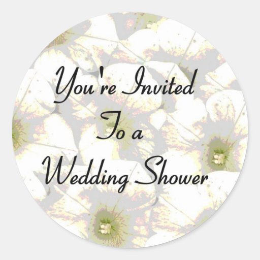 You're Invited To A Wedding Shower Round Sticker Zazzle