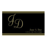 YourJobTitle! Fancy Black/Gold Stripes Business Card Templates