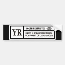 YOUTH RESTRICTED BUMPER STICKER