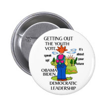YOUTH VOTE -ROUND PINBACK BUTTON