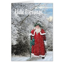 Yule - Father Xmas Greeting Card