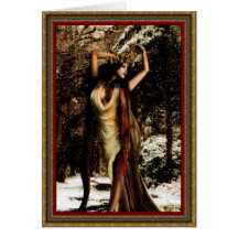 Yule Holly Goddess Greeting Card