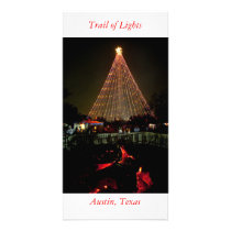 Yule Log, Trail of Lights, Austin, Texas Custom Photo Card