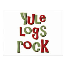 Yule Logs Rock Christmas Design Post Card