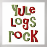 Yule Logs Rock Christmas Design posters