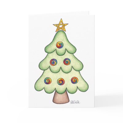Yule Tree Greeting Cards by LWaiteArt