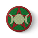 Yule Triple Goddess Pentagram buttons