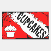 yummy crumbs cupcakes rectangle sticker