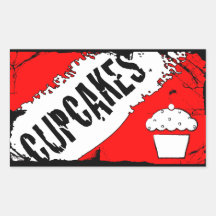 yummy crumbs cupcakes rectangular sticker
