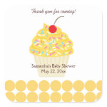 YUMMY CUPCAKE (Yellow) SQUARE Favour Sticker