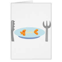 Yummy Food - Fish on a Plate Greeting Cards