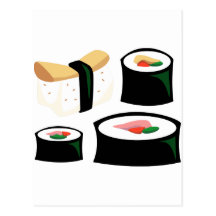 Yummy Food - Sushi Post Cards