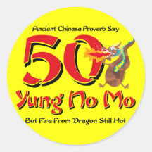 Yung No Mo 50th Birthday Round Sticker