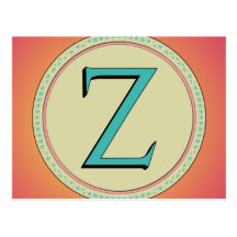 Z MONOGRAM LETTER POST CARD