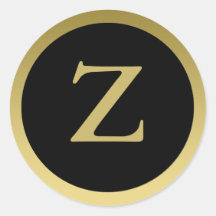 Z :: Monogram Z Elegant Gold and Black Sticker