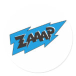 Zaaap Cartoon Bang Splat Round Stickers