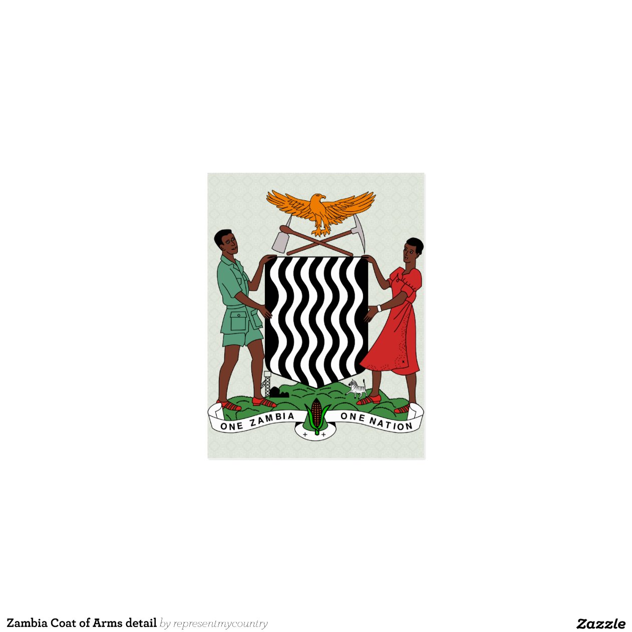 Zambia Coat of Arms detail Zazzle