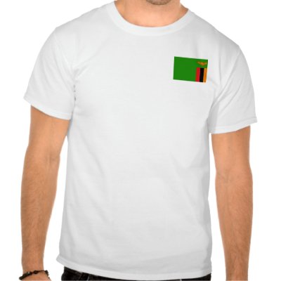 Zambia Flag and Map T-Shirt by FlagAndMap