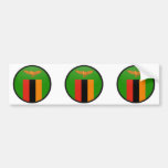 Zambia quality Flag Circle Bumper Sticker